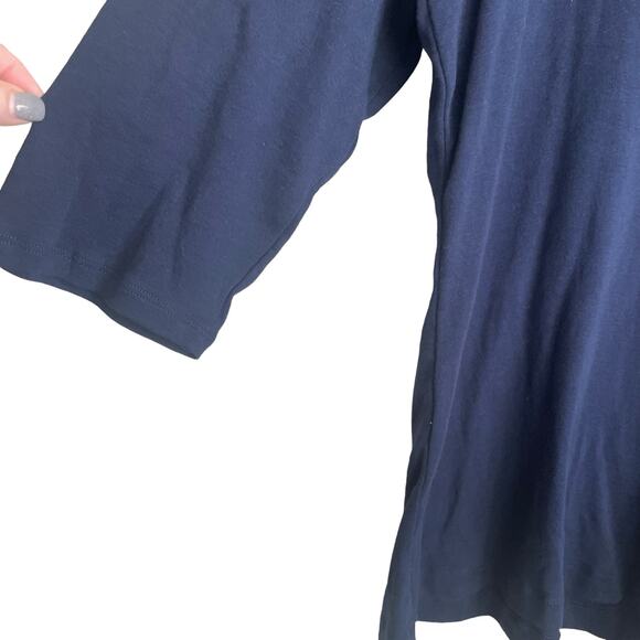 Avenue Women Tunic Top 22/24 Navy 3/4 Sleeve Stretch Cotton Casual Workwear - Picture 4 of 9